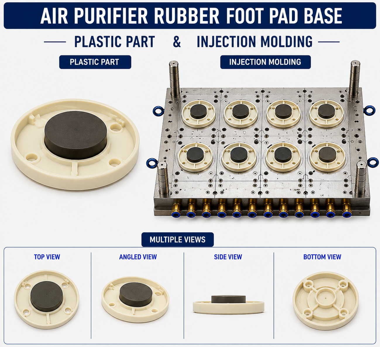 Air Purifier Plastic Rubber Foot Pad Base Mould and Moulding Service